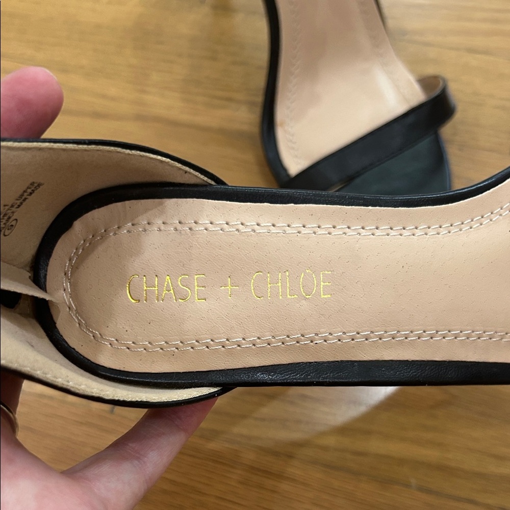 Chase + Chloe Black Heels with Crystal Accents size 9 - Picture 2 of 12